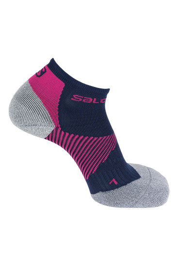 szczegóły SKARPETKI SALOMON SPEED SUPPORT MEDIEVAL BLUE/PINK YARROW