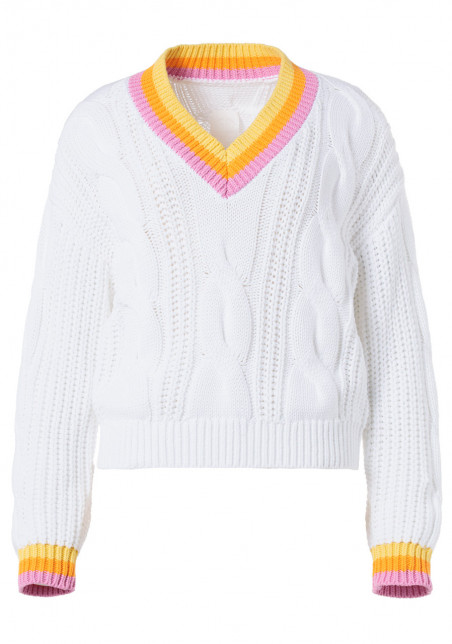 detail Goldbergh Cable Knit Sweater White