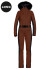 szczegóły Kombinezon damski Goldbergh Parry Long Ski Suit Faux Border Deep Mocha