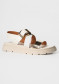podgląd Nis MIRANDA/1 Sandalo Pelle/Fibbia Off-White/Oro