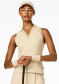 podgląd Damska koszulka polo bez rękawów Goldbergh Caroline Sleeveless Polo Top Champagne
