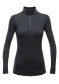 podgląd Damski funkcjonalny t-shirt DEVOLD DUO ACTIVE W ZIP NECK Black