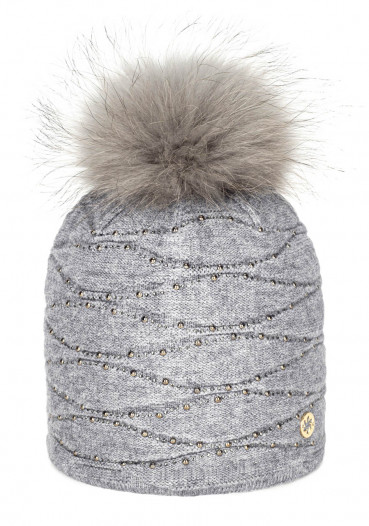 detail Damska czapka Granadilla Dubosc Fur Med Grey