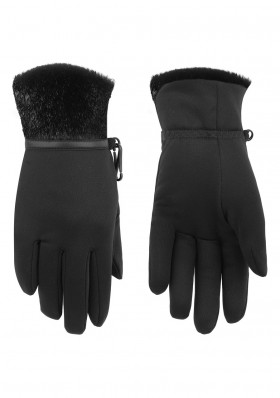 Damskie rękawiczki na palce Poivre Blanc W21-1775-WO/P Stretch Fleece Gloves bubbly black
