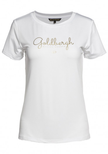 detail T-shirt damski Goldbergh LUZ top z krótkim rękawem BIAŁY