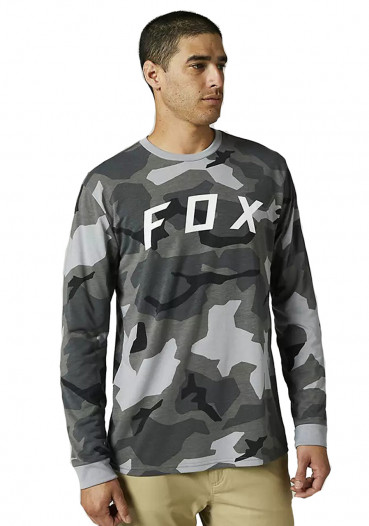 detail Męska koszulka Fox Bnkr Ls Tech Tee Black Camor