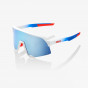 náhled 100% S3 - TotalEnergies Team Matte White / Metallic Blue - HiPER Blue Multilayer Mirror Lens