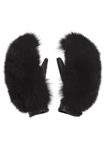 Rękawiczki damskie Goldbergh Hando Mittens Real Raccoon Fur Black
