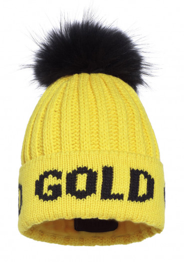 detail Damska czapka Goldbergh Hodd z prawdziwego futra jenota Sunshine