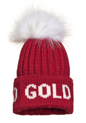 Damska czapka Goldbergh Hodd z prawdziwego futra jenota w kolorze płomienia