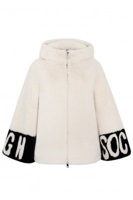High Society Eden faux fur jacket White/Black