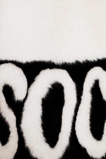 detail High Society Eden faux fur jacket White/Black