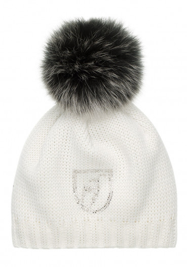 detail Damska czapka Toni Sailer Beanie Fur Bright White