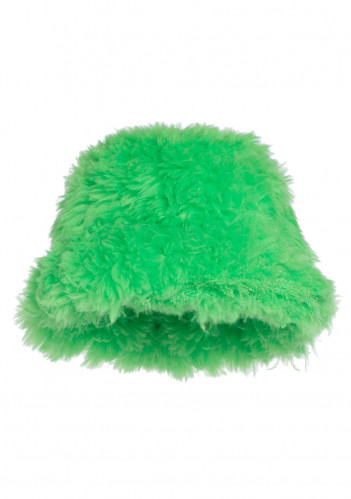 Goldbergh Bird Bucket Hat Faux Fur flash green