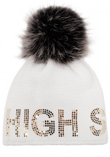 High Society Rush hat with fur white/gold 85