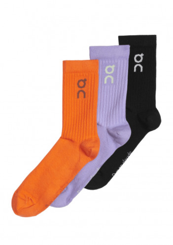 On Running Logo Sock 3-Pack, Black/Comet/Flame