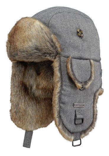 detail Męska czapka Barts Kamikaze Grey Herringbone