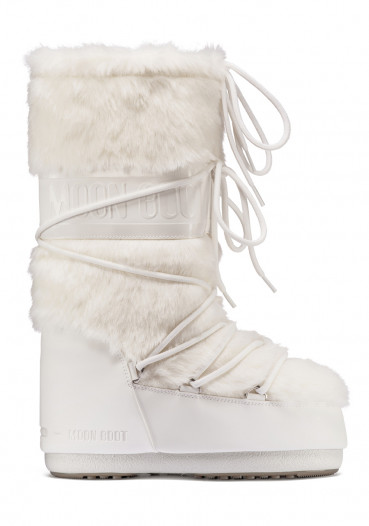 detail Damskie śniegowce Tecnica Moon Boot Icon Faux Fur White
