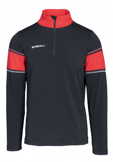detail Męski golf Stöckli Funkcjonal shirt Black/Red
