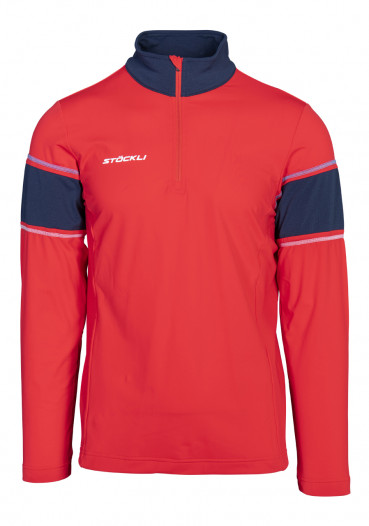detail Męski golf Stöckli Funkcjonal shirt Red/Navy