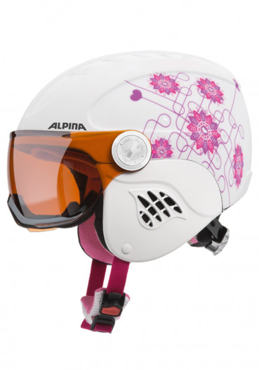 detail Kask narciarski Alpina Carat Visor Whi / Pin dla dzieci