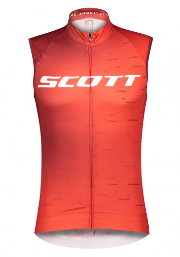 detail Męska koszulka kolarska Scott Shirt M's RC Pro w / o sl Fier Rd / Whte