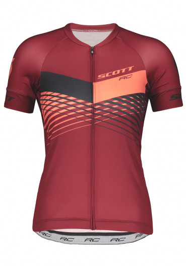 detail Damska koszulka kolarska Scott Shirt W's RC Pro s / sl czerwono / różowa