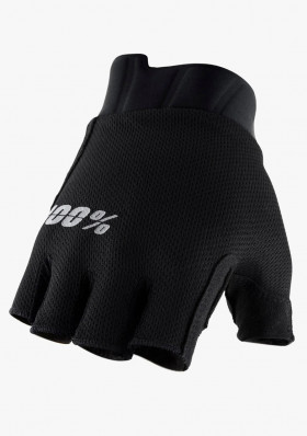 rękawiczki rowerowe 100% EXCEEDA Gel Short Finger Gloves Solid Black